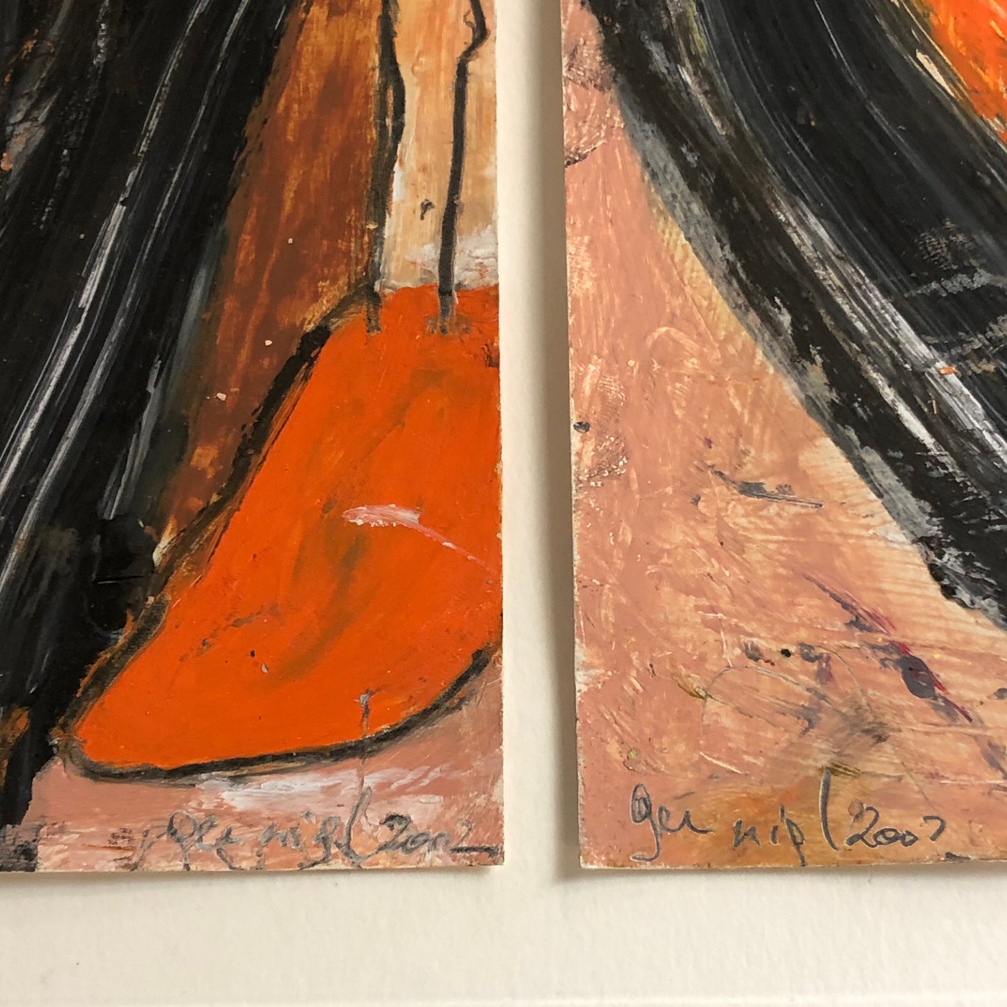 Gerald Nigl - 3x Abstrakte Gemälde - Serie - 2002 - gerahmt