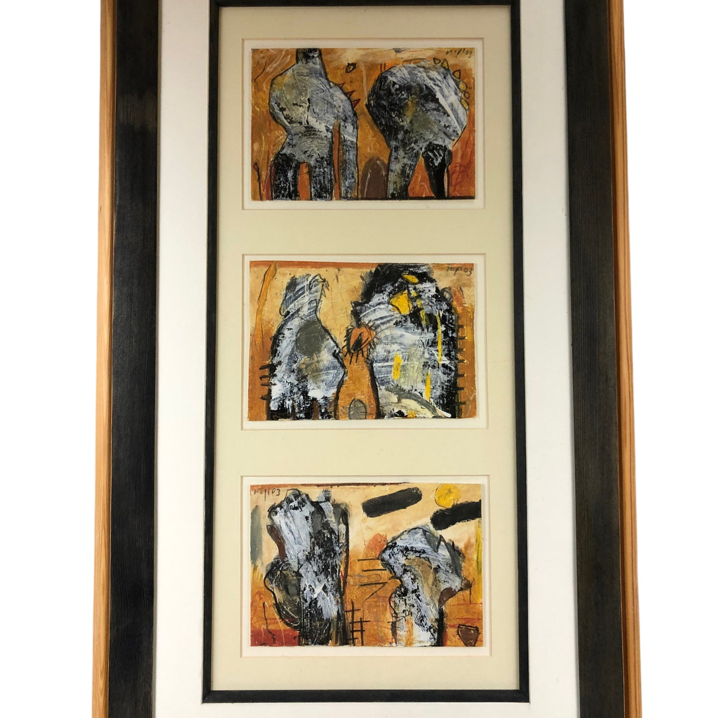 Gerald Nigl - 3x Abstrakte Gemälde - Serie - 2003 - gerahmt