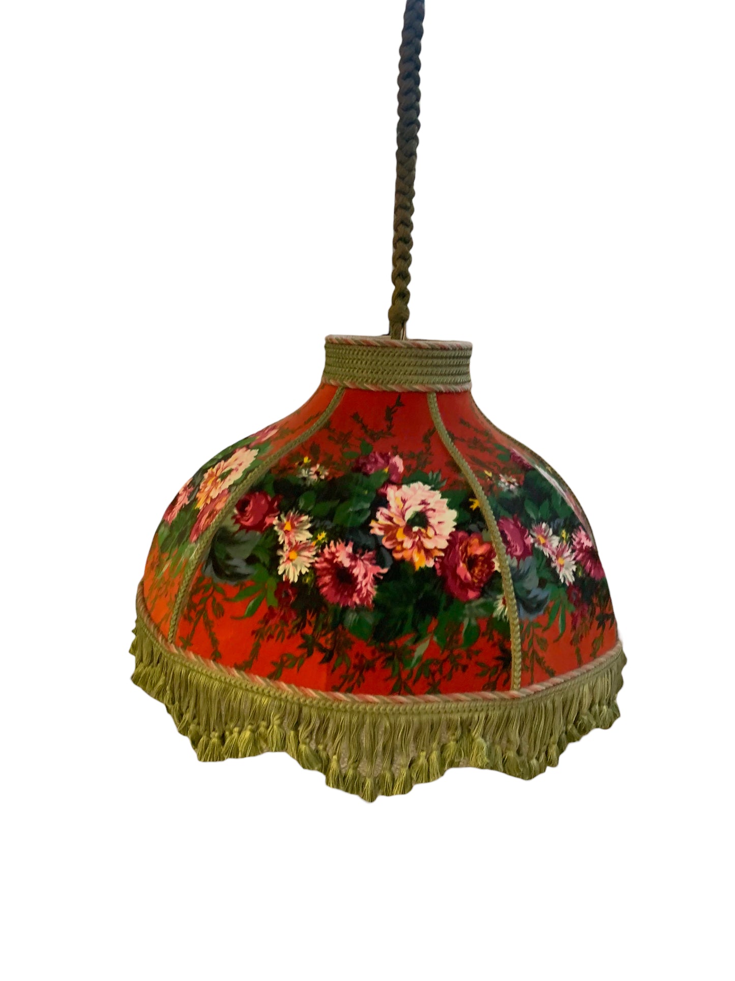 Vintage Deckenlampe - Großer floraler Blumenlampenschirm - vintage