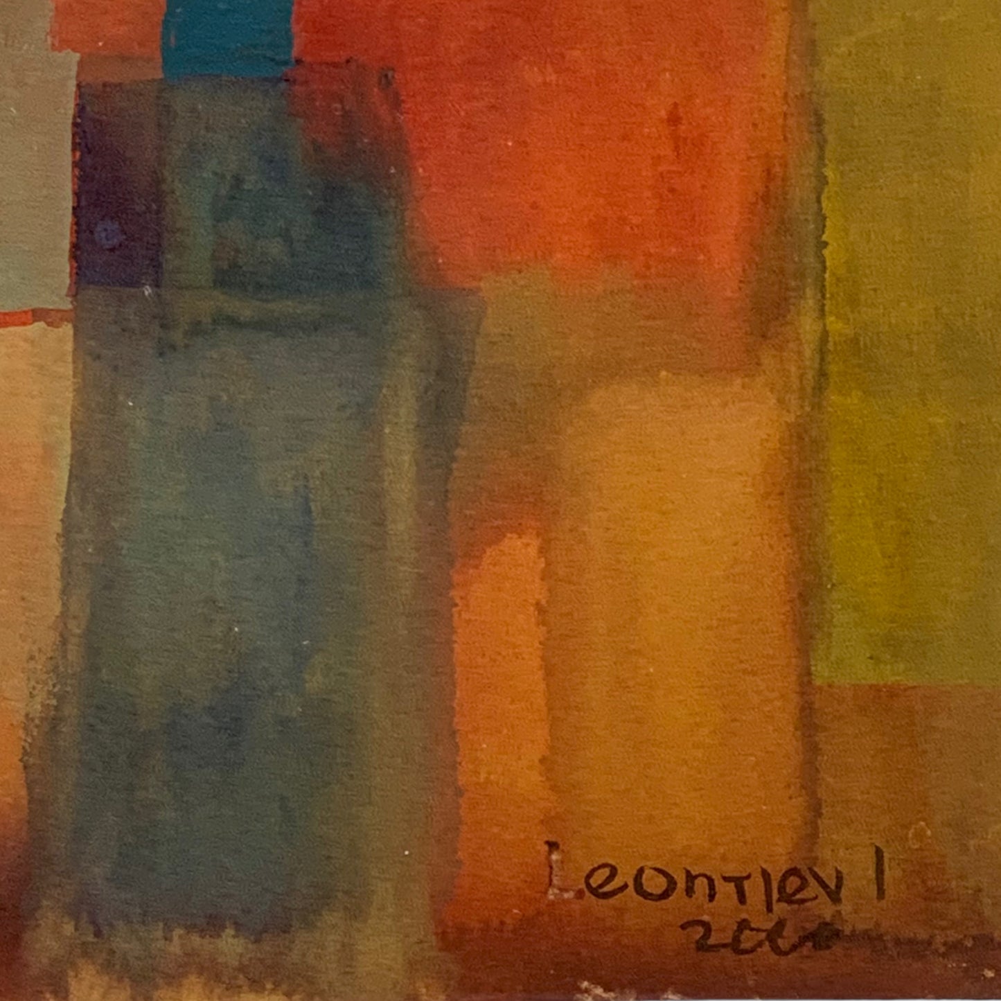 Igor Leontiev - Abstraktes Aquarell Gemälde - 2000 - gerahmt
