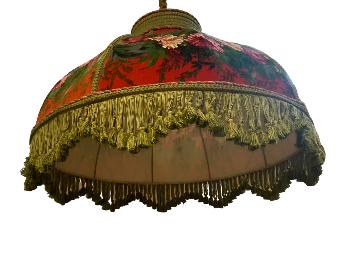 Vintage Deckenlampe - Großer floraler Blumenlampenschirm - vintage