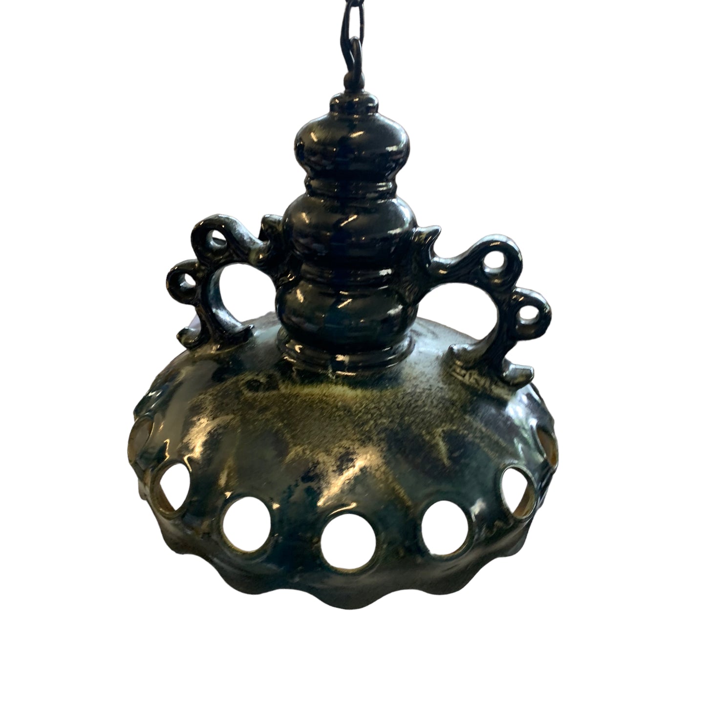 Vintage Deckenlampe - Großer Keramikschirm - vintage