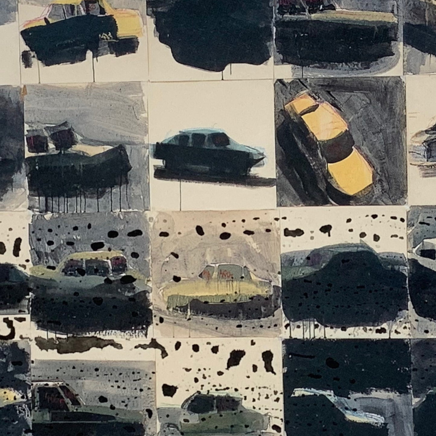 Unknown Artist - Abstraktes Kunstwerk Autos AC/03/4  - gerahmt