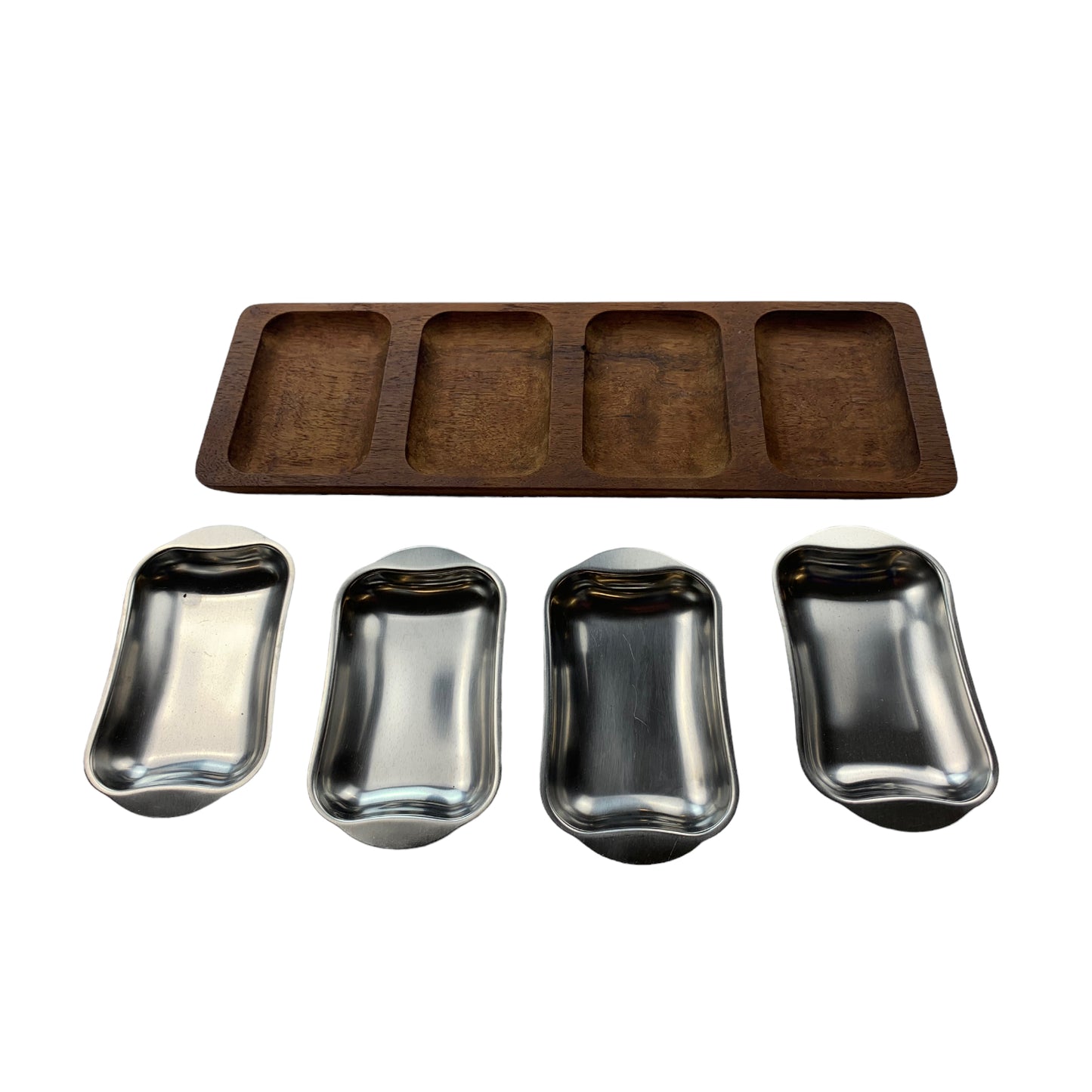 Denmark Artiform Teak Tablett mit 4 Schalen - Vintage