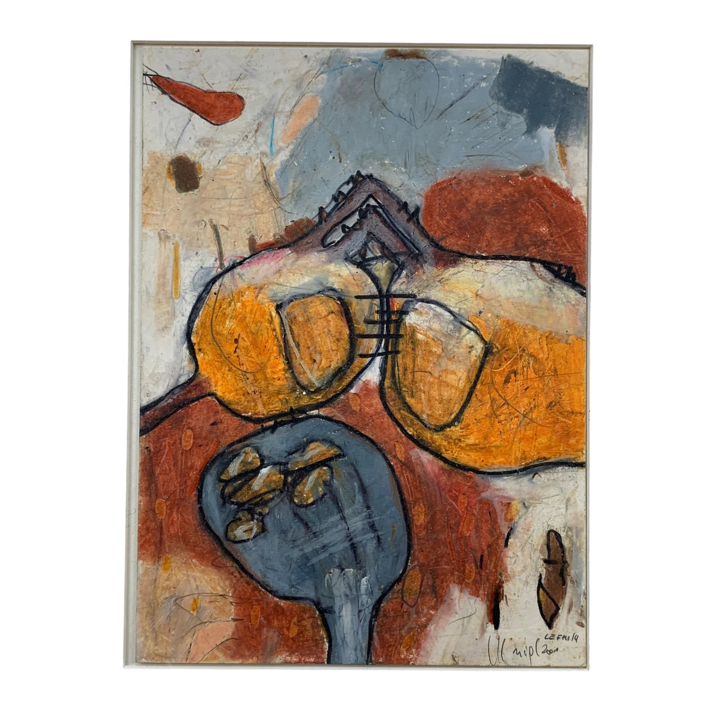 Gerald Nigl - Abstraktes Gemälde - 2001 - gerahmt