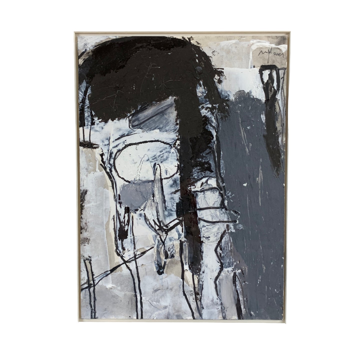Gerald Nigl - Abstraktes Gemälde - 2001 - gerahmt
