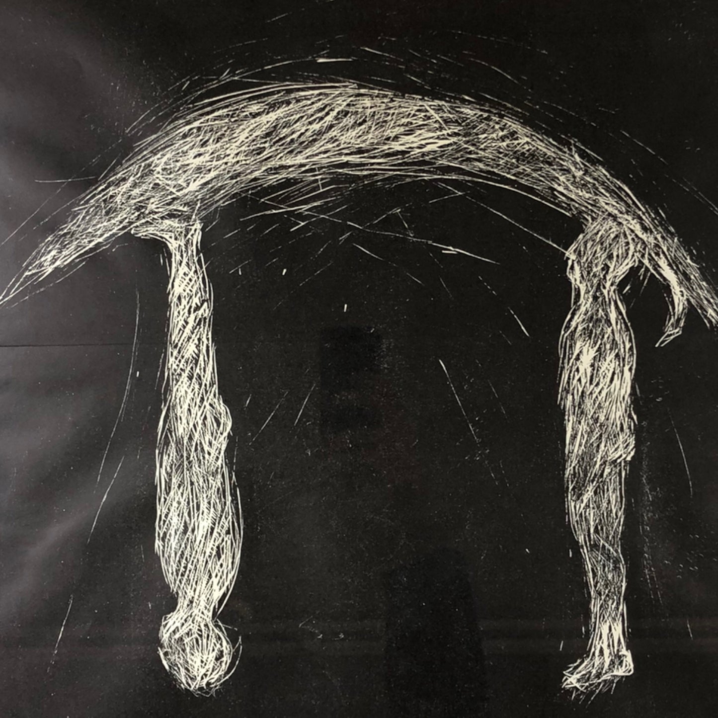 Unknown Artist - Schwarz Weiß Lithographie - Abstrakt - 1985