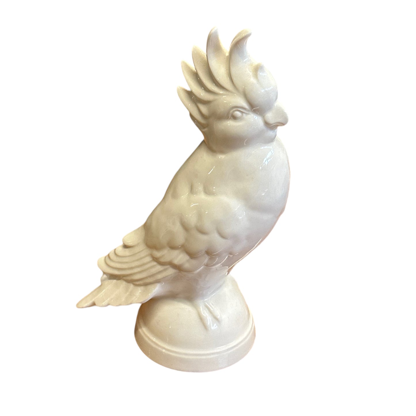 Goebel Kakadu Porzellanfigur Vogel Weiß Figur auf Sockel West Germany