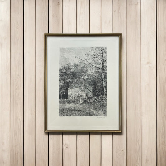 Mannfeld - orig Radierung - Goethes Gartenhaus - gerahmt