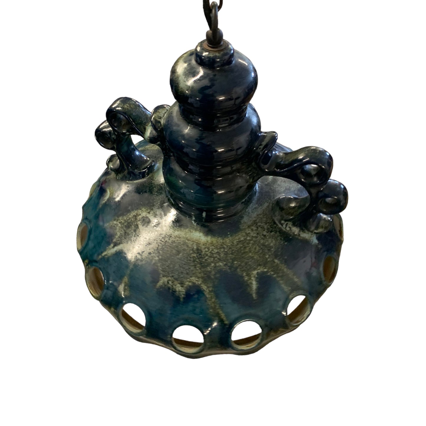 Vintage Deckenlampe - Großer Keramikschirm - vintage