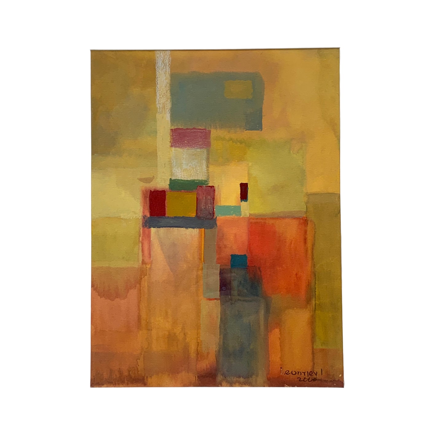 Igor Leontiev - Abstraktes Aquarell Gemälde - 2000 - gerahmt