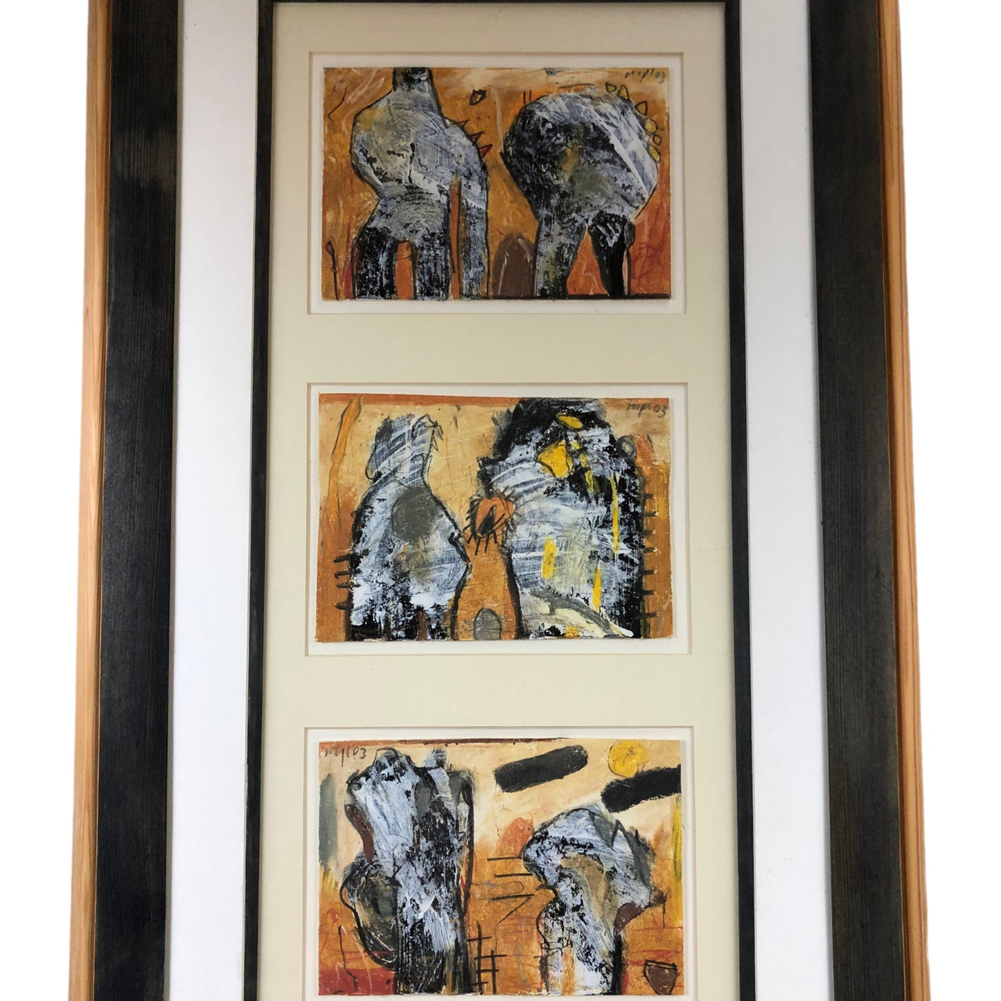 Gerald Nigl - 3x Abstrakte Gemälde - Serie - 2003 - gerahmt