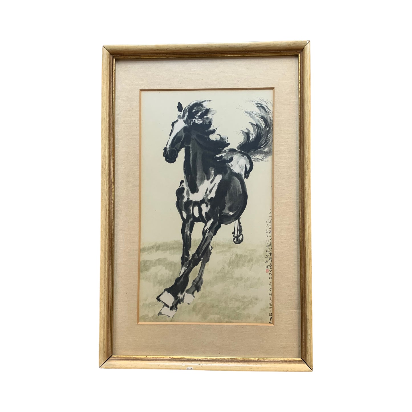 Xu Beihong - Gallopierendes Pferd - Midcentury - mit Rahmen