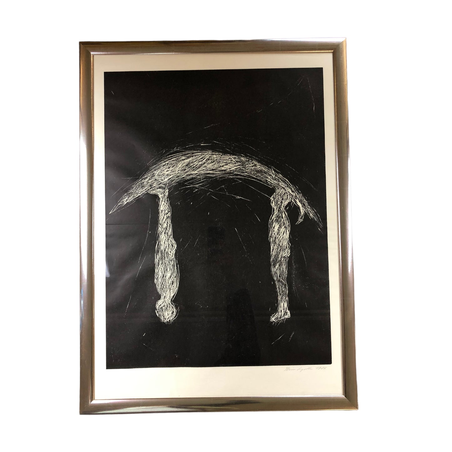 Unknown Artist - Schwarz Weiß Lithographie - Abstrakt - 1985