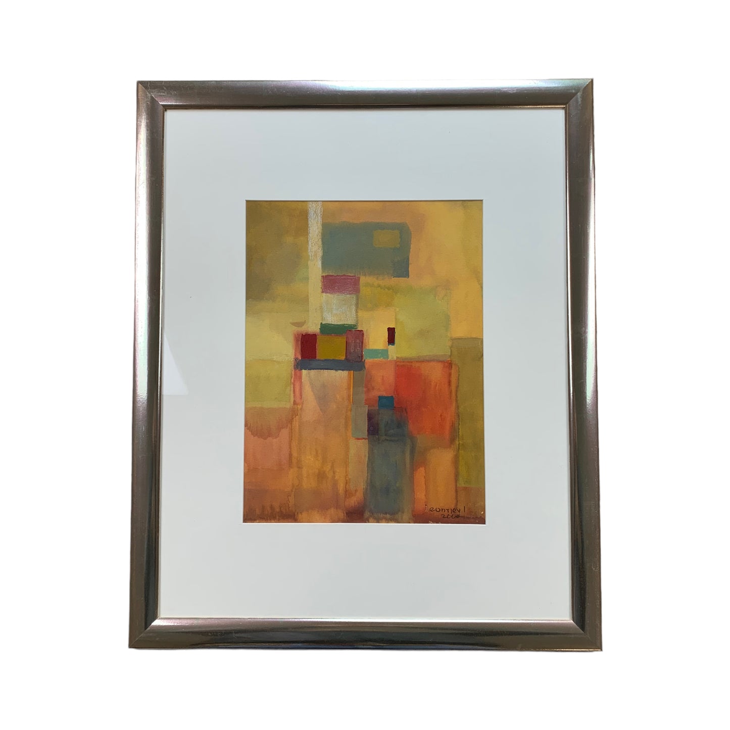 Igor Leontiev - Abstraktes Aquarell Gemälde - 2000 - gerahmt
