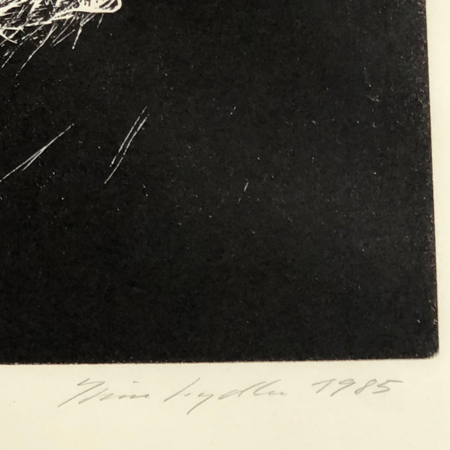 Unknown Artist - Schwarz Weiß Lithographie - Abstrakt - 1985