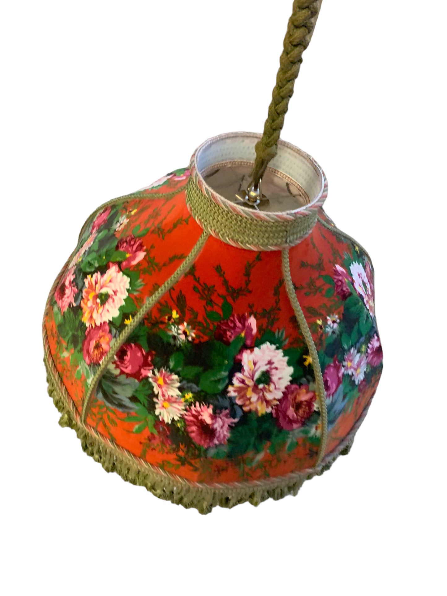 Vintage Deckenlampe - Großer floraler Blumenlampenschirm - vintage
