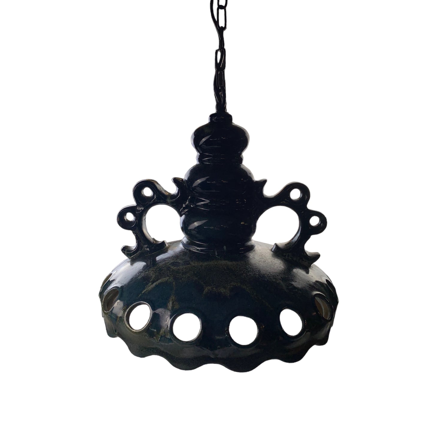 Vintage Deckenlampe - Großer Keramikschirm - vintage