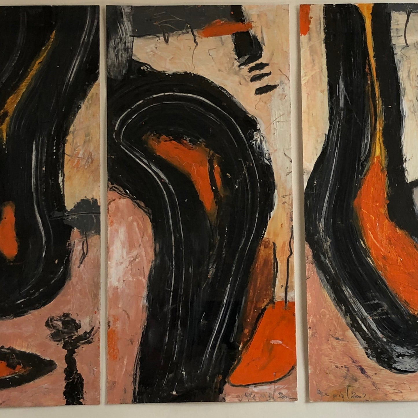 Gerald Nigl - 3x Abstrakte Gemälde - Serie - 2002 - gerahmt