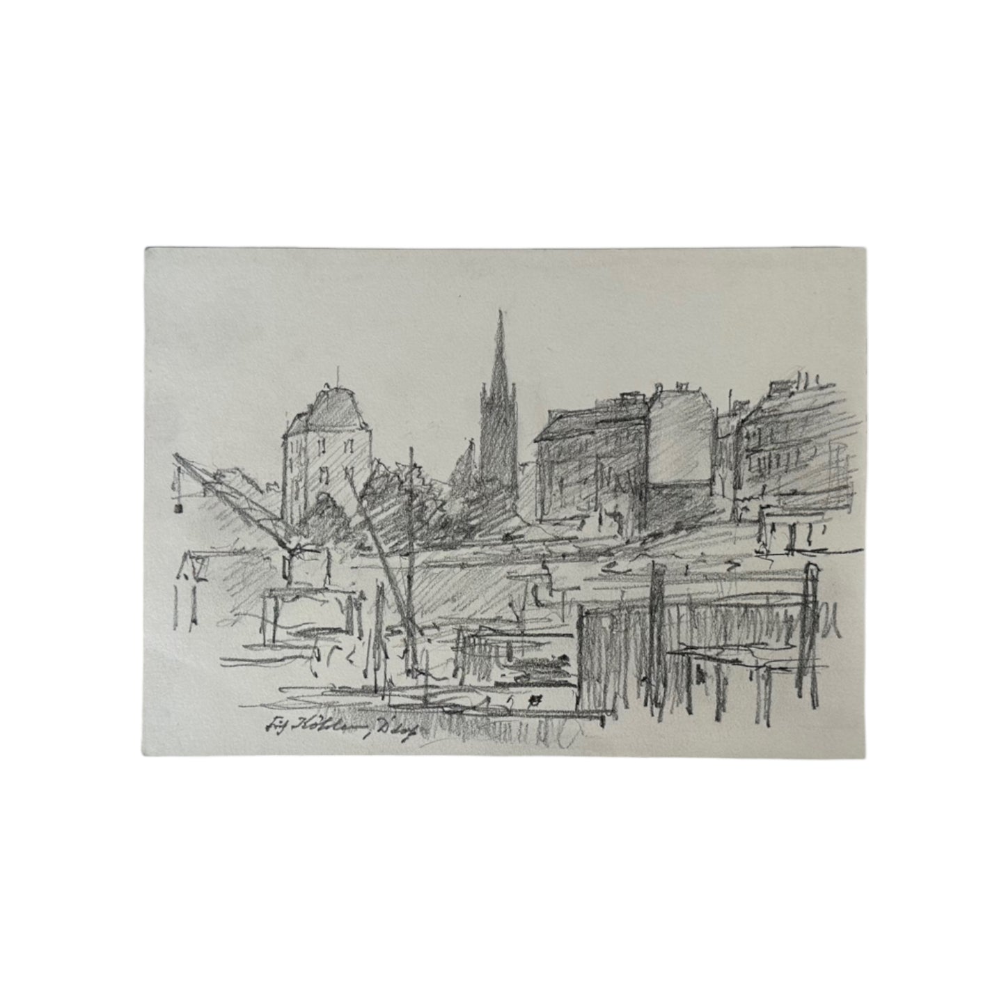 Fritz Köhler - Düsseldorf - Bleistift Zeichnung