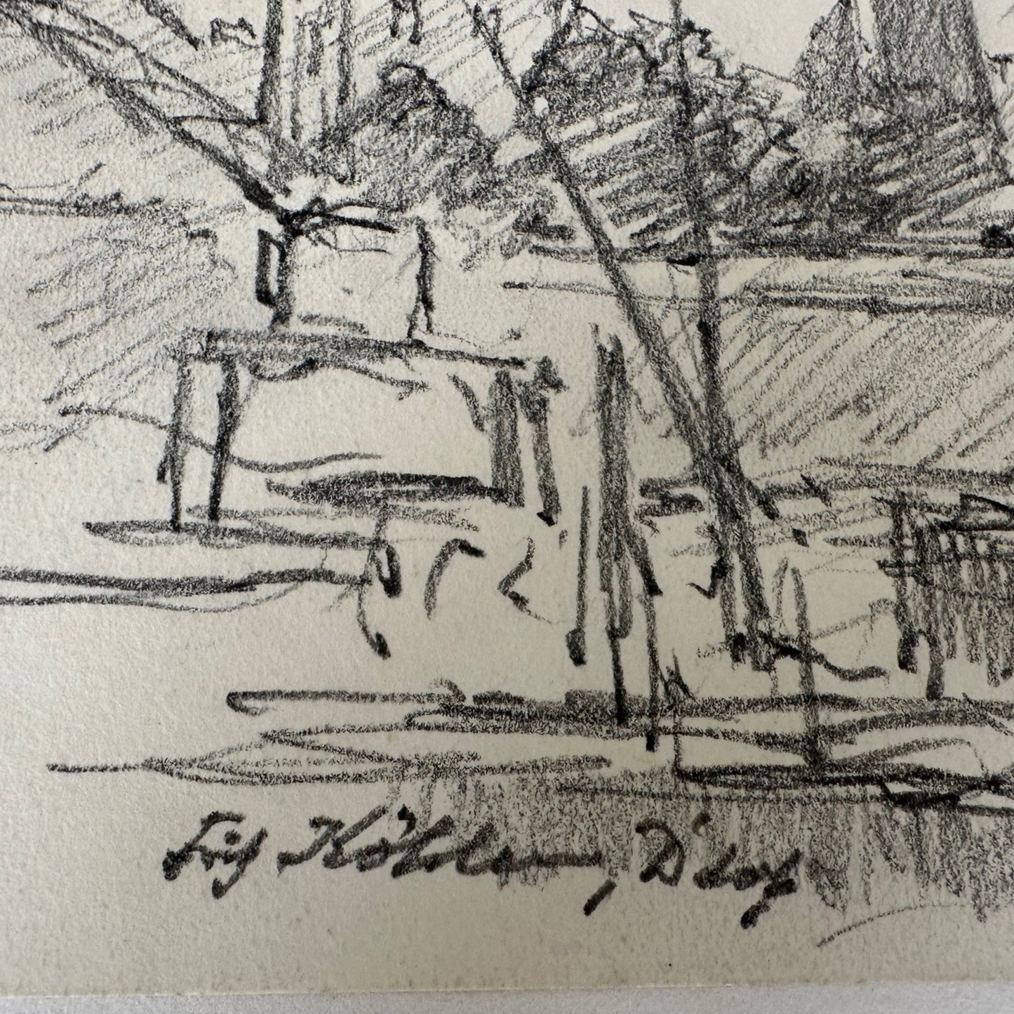 Fritz Köhler - Düsseldorf - Bleistift Zeichnung