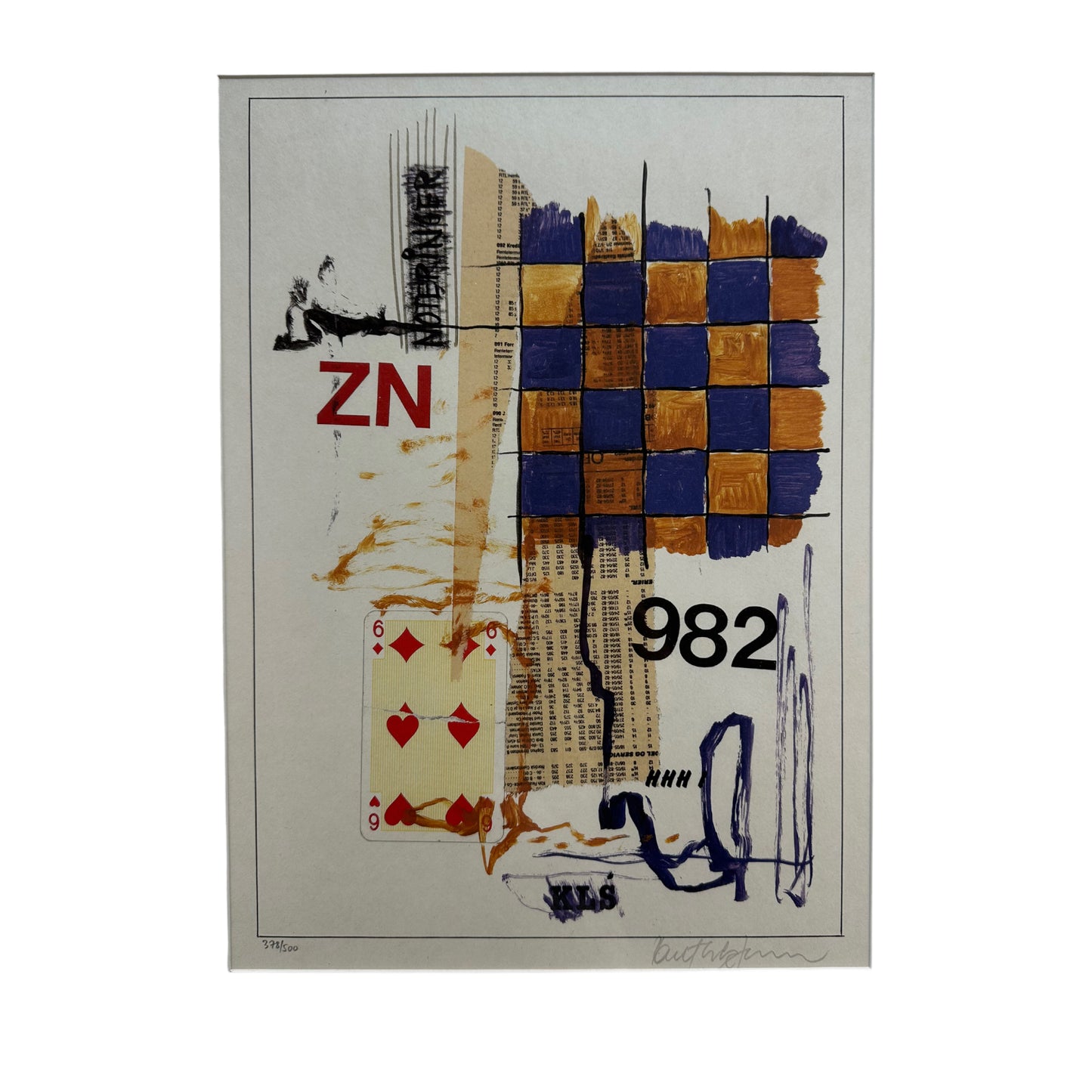 Poul Erik Jensen - Noteringer - Lithographie - gerahmt