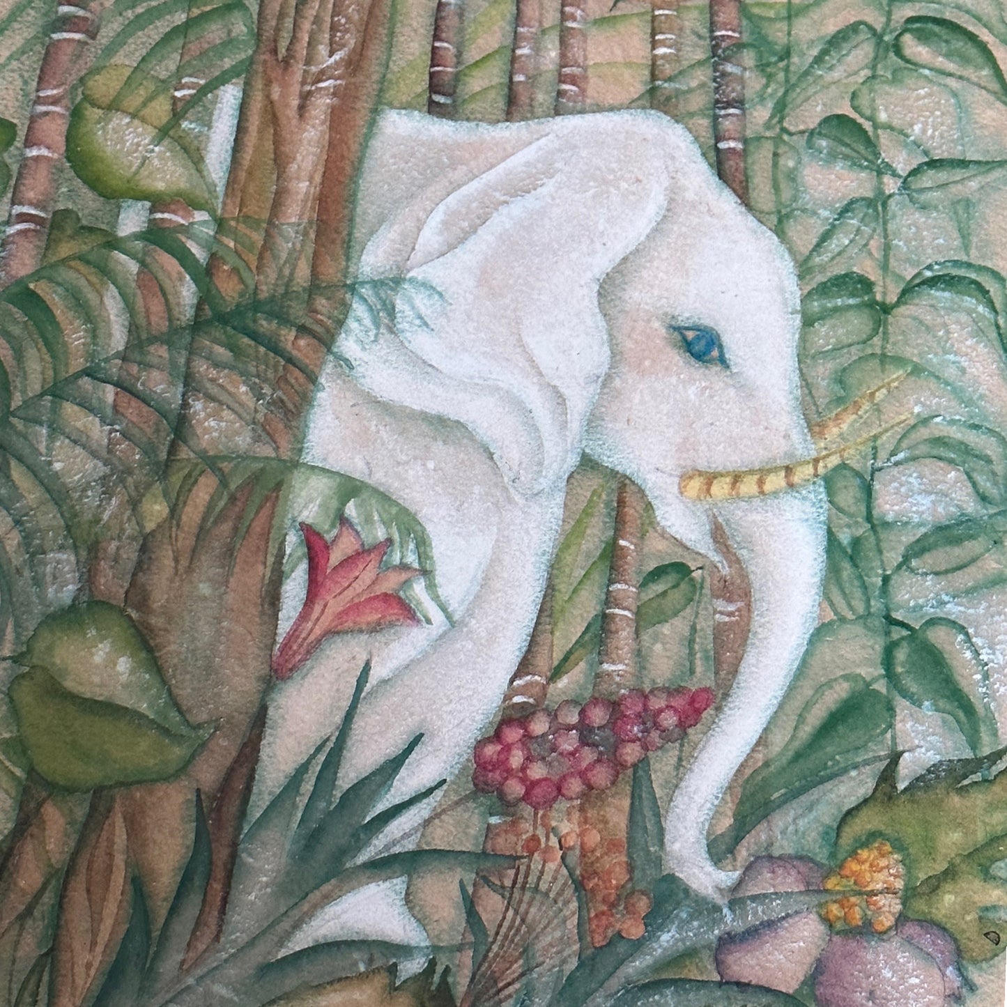 Unknown Artist - Elephant blanc - gerahmt