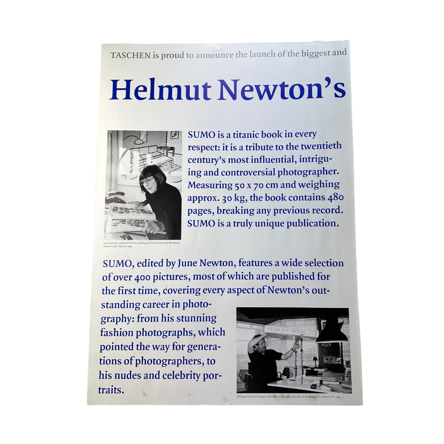 Helmut Newton Sumo Präsentations Poster 1999