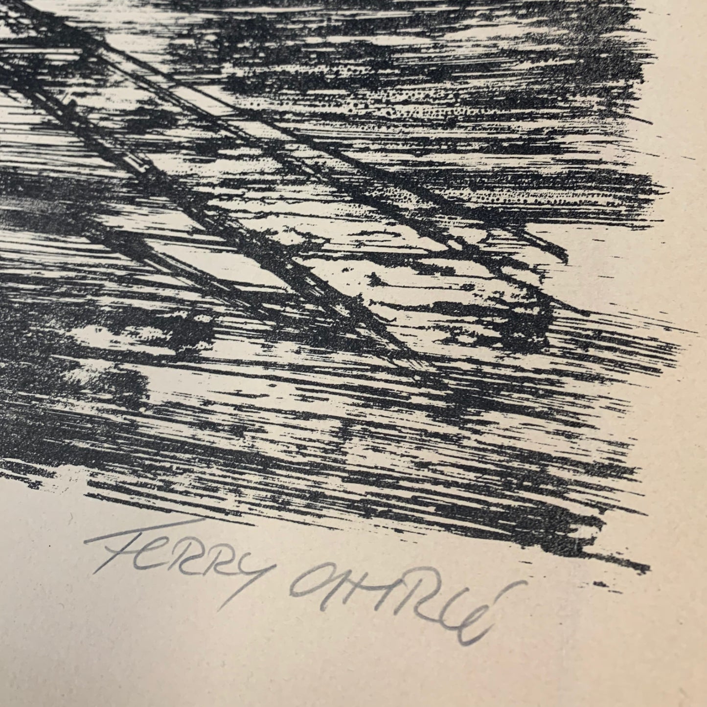 Ferry Ahrle - Signal und Schiene - Lithographie
