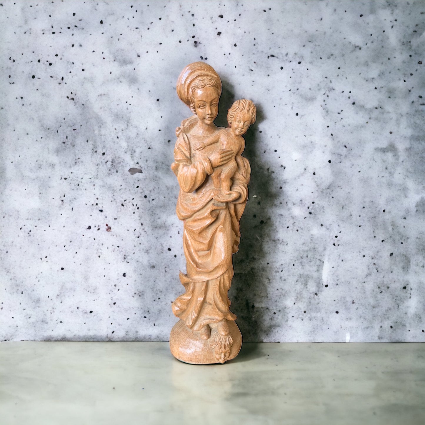 Vintage Mariafigur Madonna Holzfigur Figur