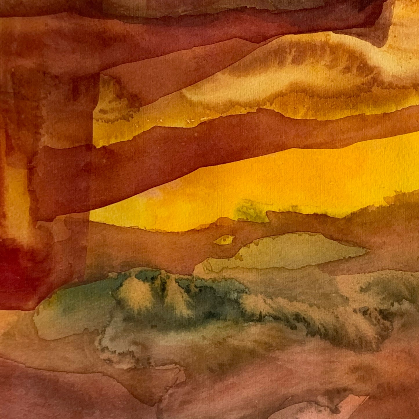 Igor Leontiev - Abstraktes Aquarell Gemälde - 2000 - gerahmt