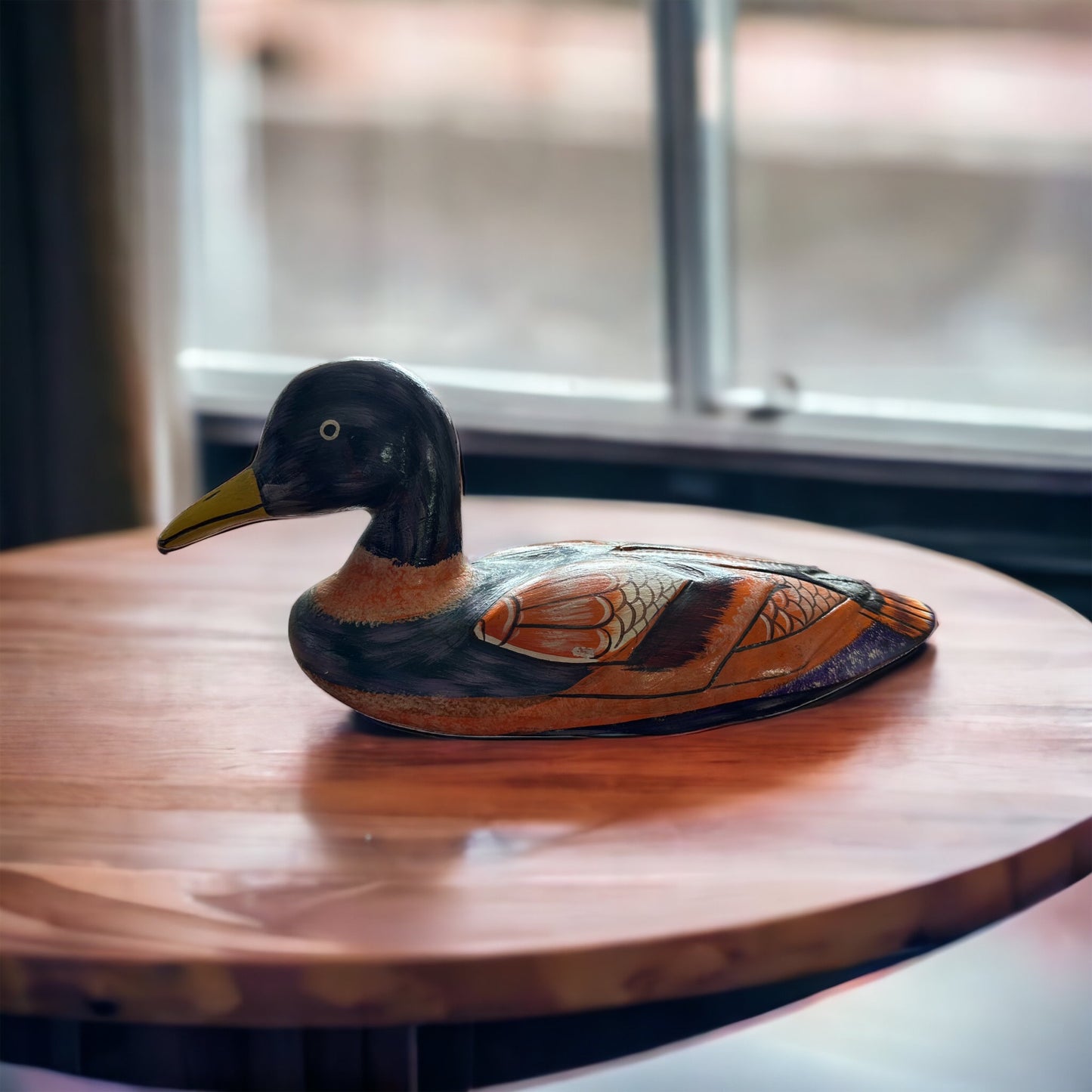 Vintage Ente Holzfigur Figur Hanpainted Cajuste Roland