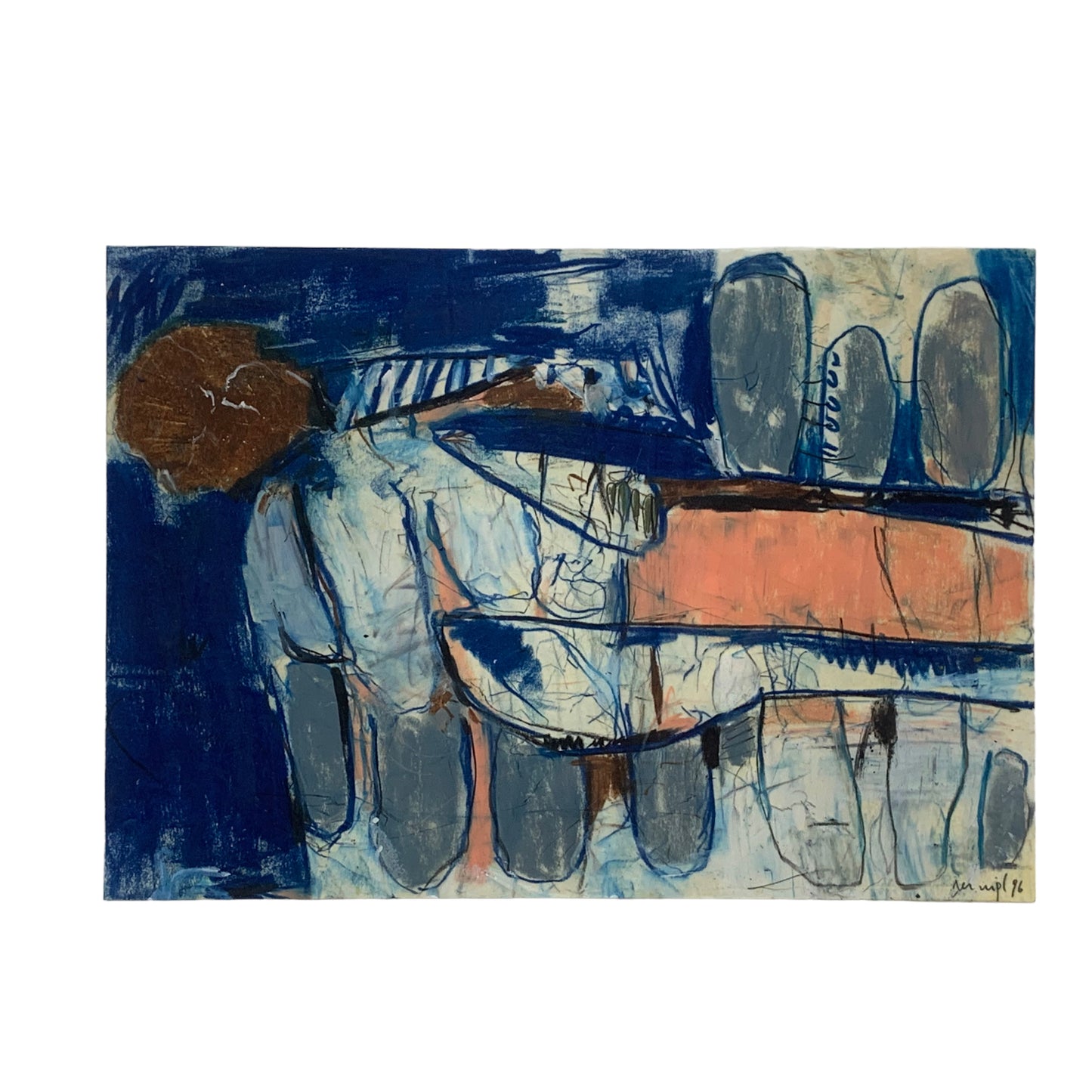 Gerald Nigl - Abstraktes Gemälde - 1996 - gerahmt