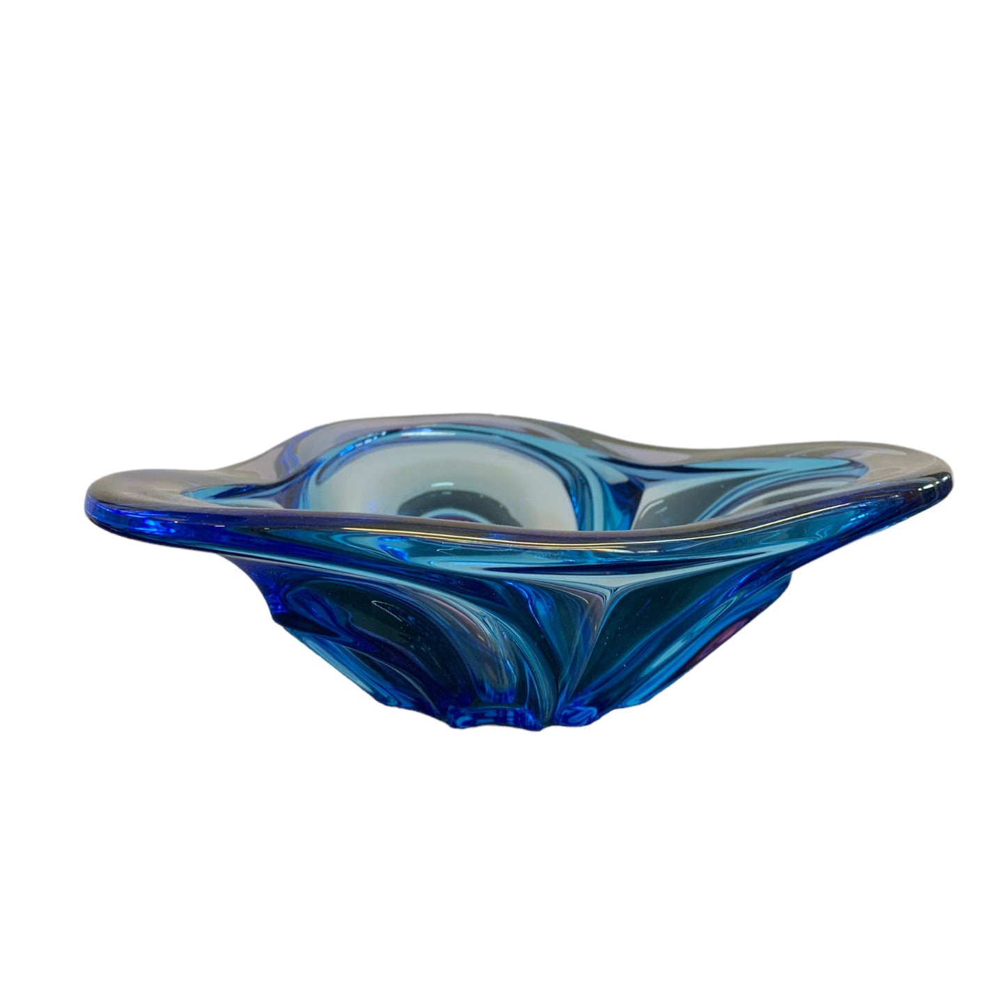 vintage arty blaue Glasschale - Schale