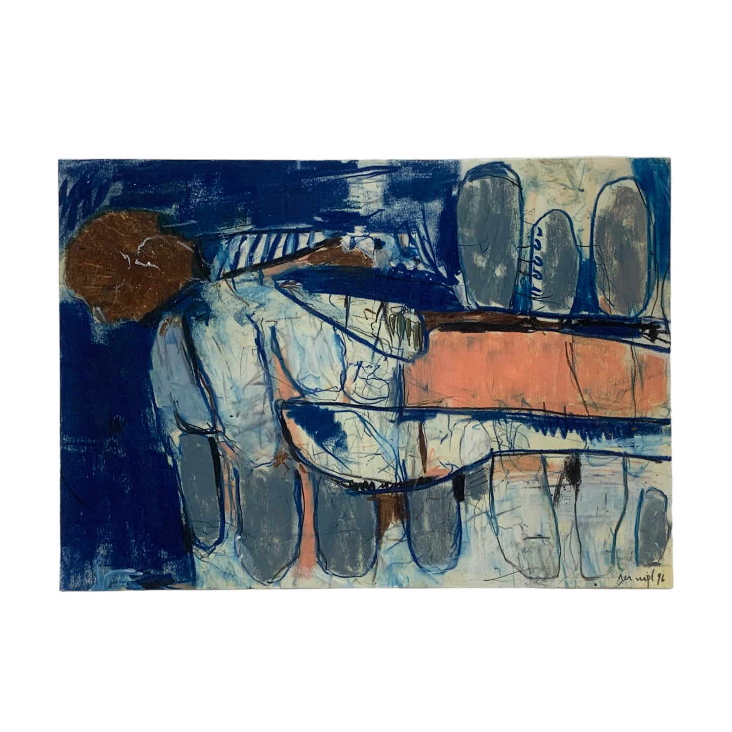 Gerald Nigl - Abstraktes Gemälde - 1996 - gerahmt