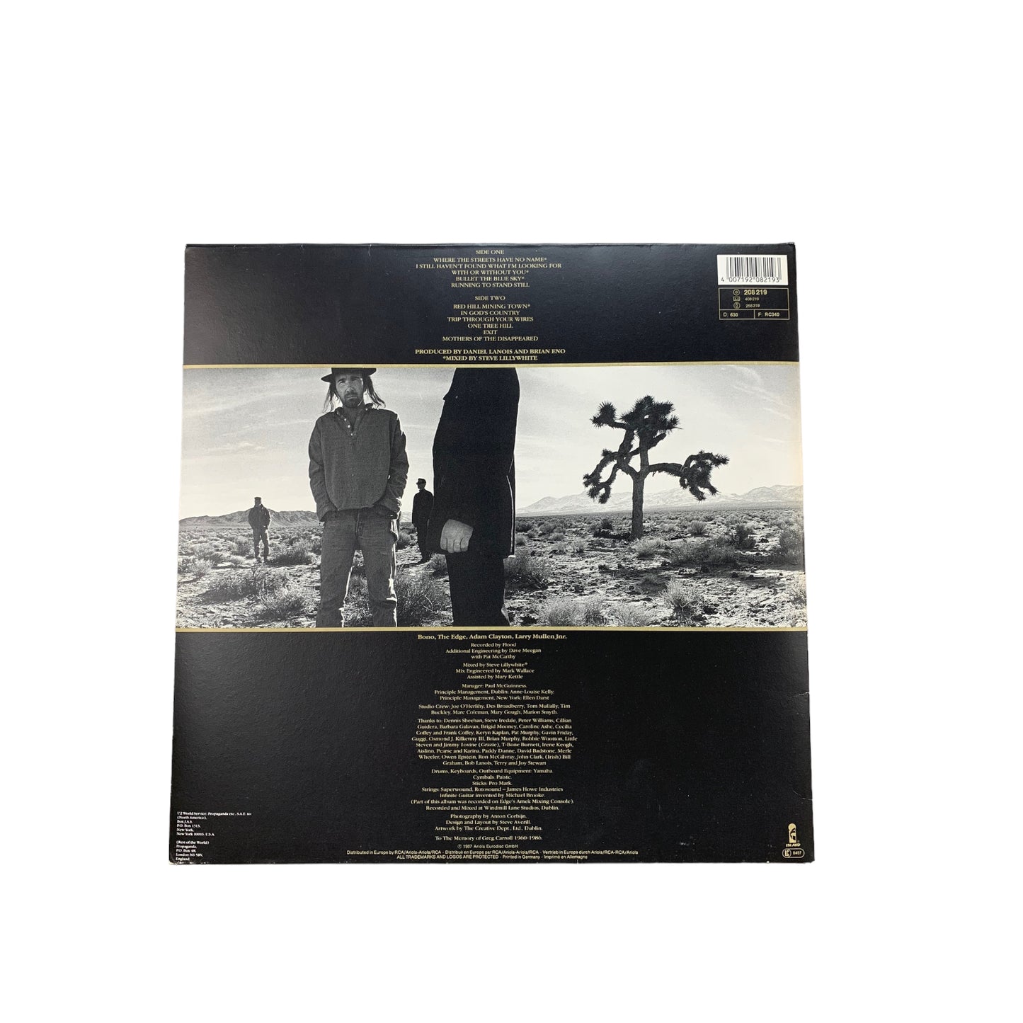 U2 - The Joshua Tree - Vinyl - LP - Schallplatte - 1987