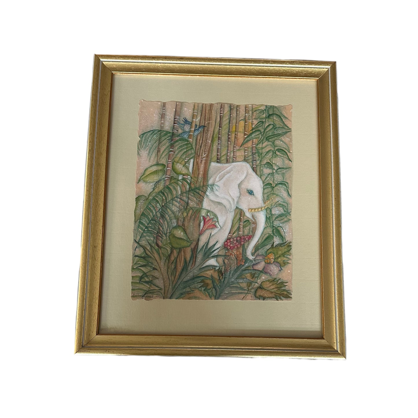 Unknown Artist - Elephant blanc - gerahmt