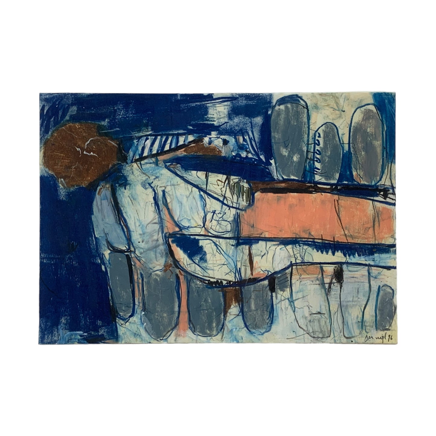 Gerald Nigl - Abstraktes Gemälde - 1996 - gerahmt