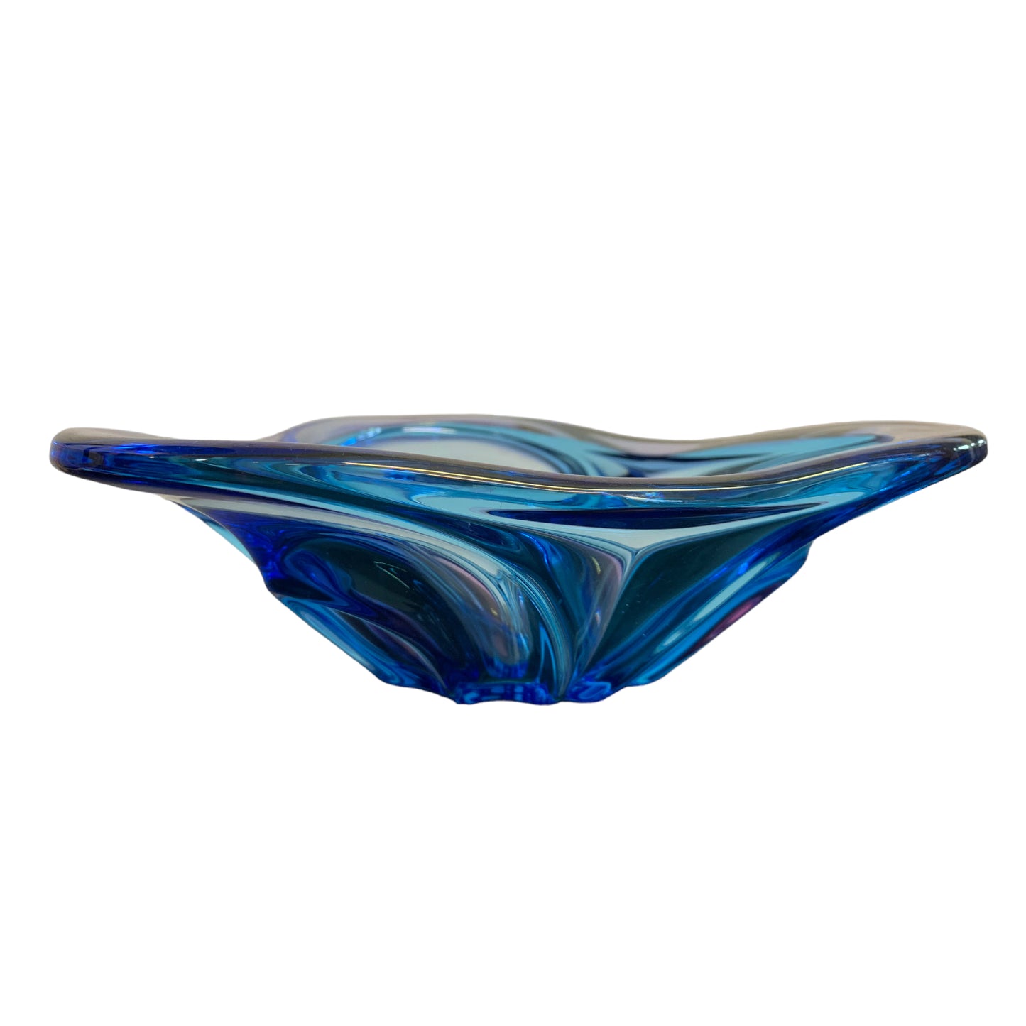 vintage arty blaue Glasschale - Schale