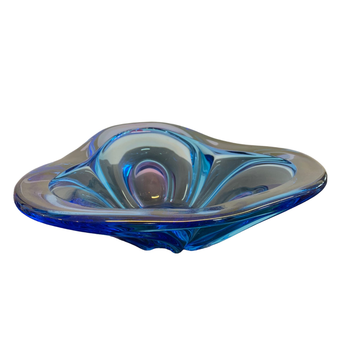 vintage arty blaue Glasschale - Schale