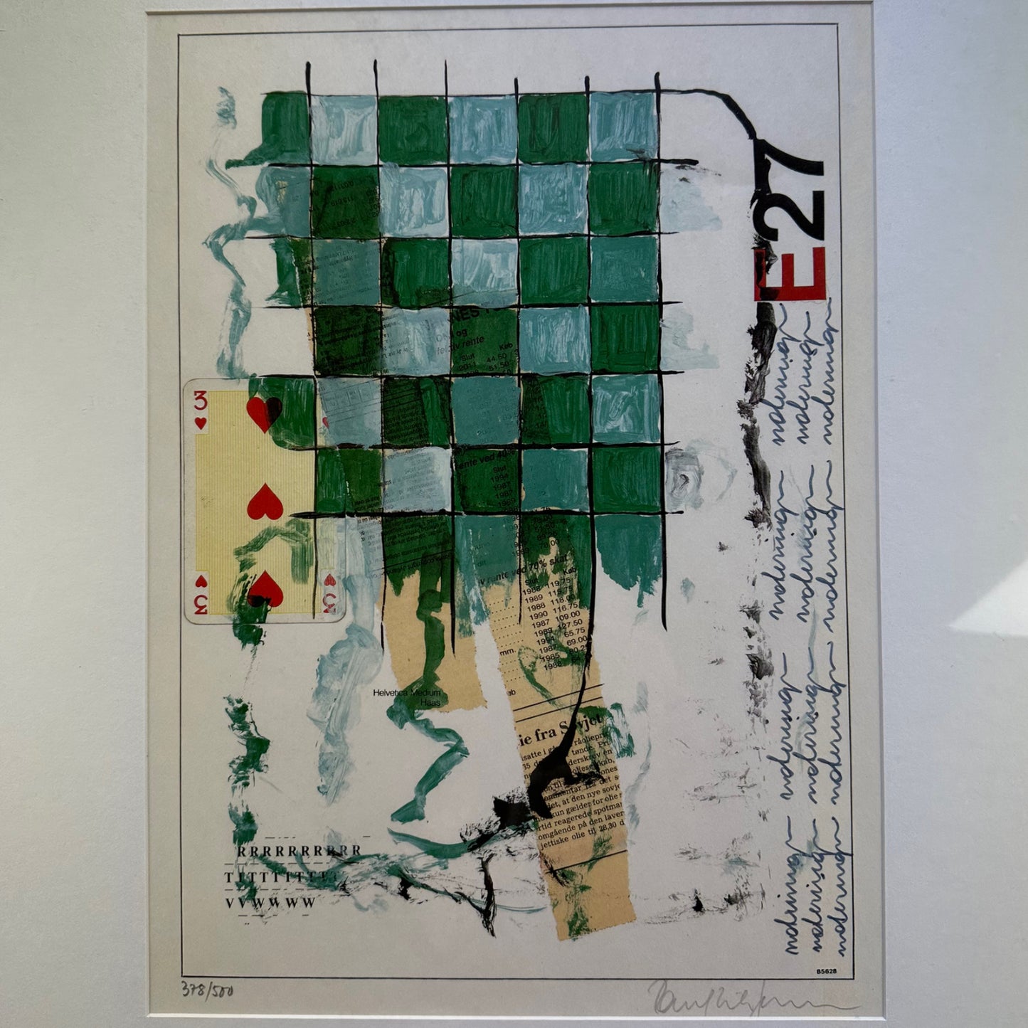 Poul Erik Jensen - Noteringer - Lithographie - gerahmt