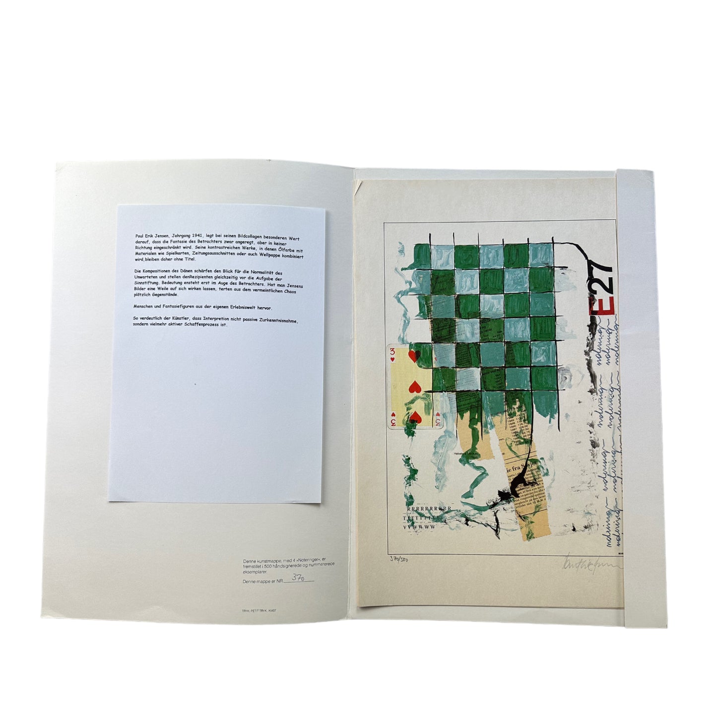 Poul Erik Jensen - Noteringer - Grafikmappe