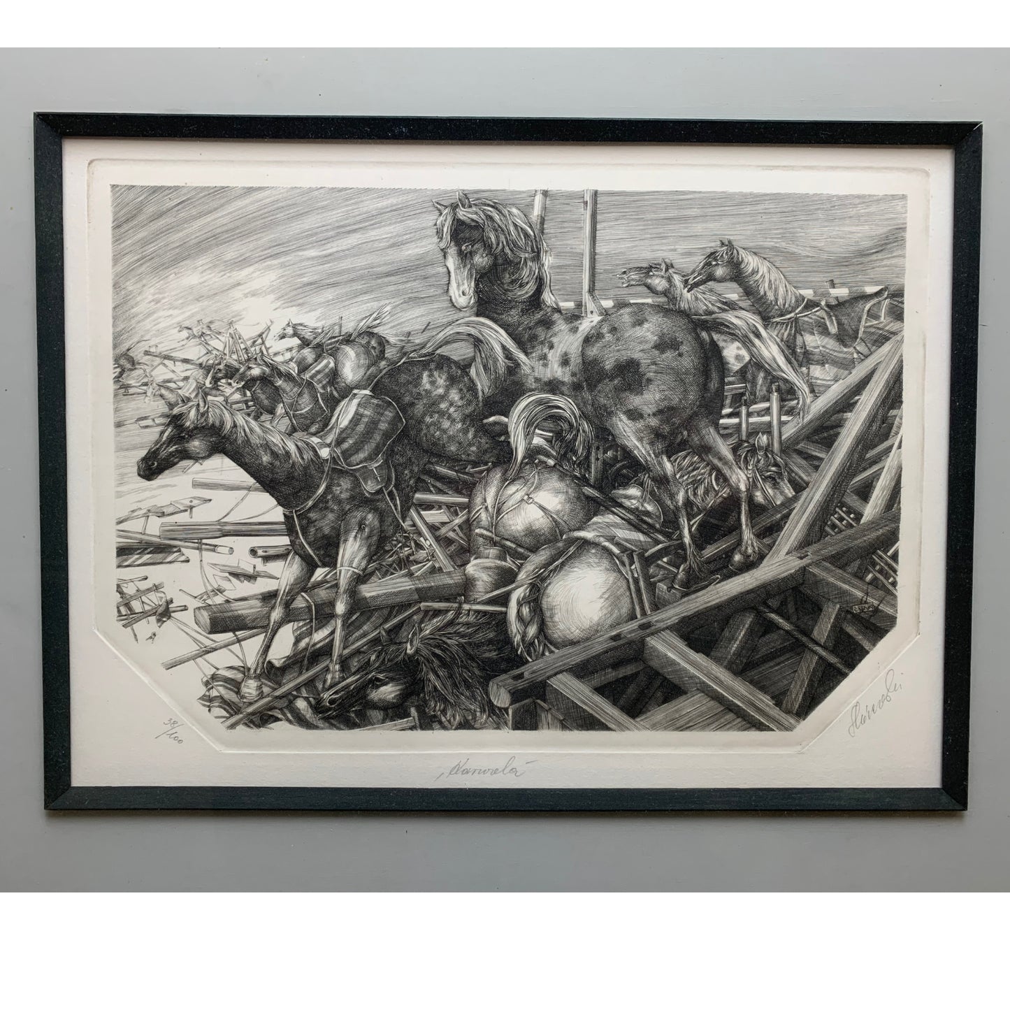 Krzysztof Skorczewski Karuzela / Carousel 1985 Radierung