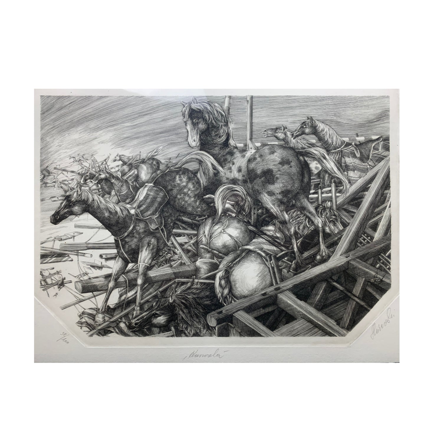 Krzysztof Skorczewski Karuzela / Carousel 1985 Radierung