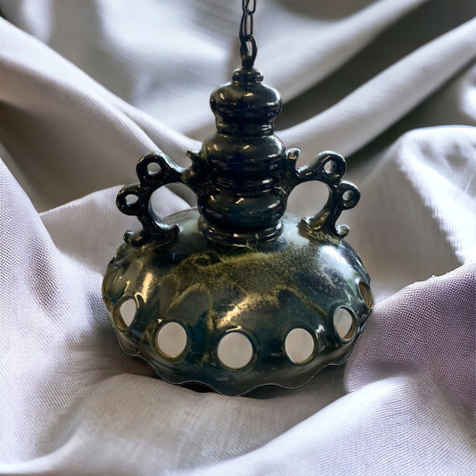 Vintage Deckenlampe - Großer Keramikschirm - vintage