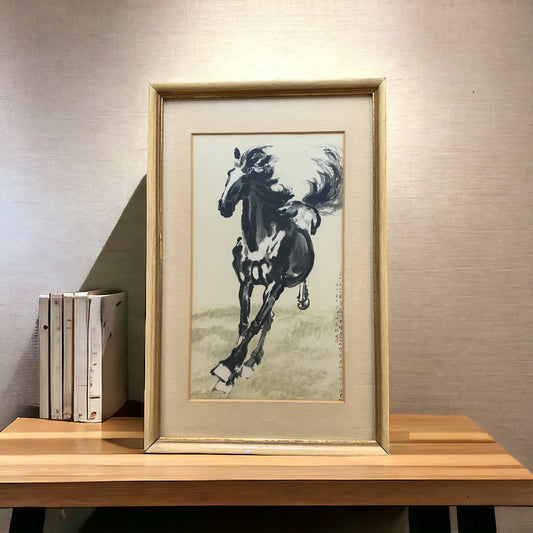 Xu Beihong - Gallopierendes Pferd - Midcentury - mit Rahmen