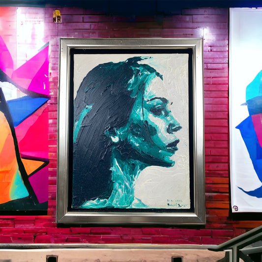 Unknown Artist - Abstraktes Frauen Portrait - gerahmt