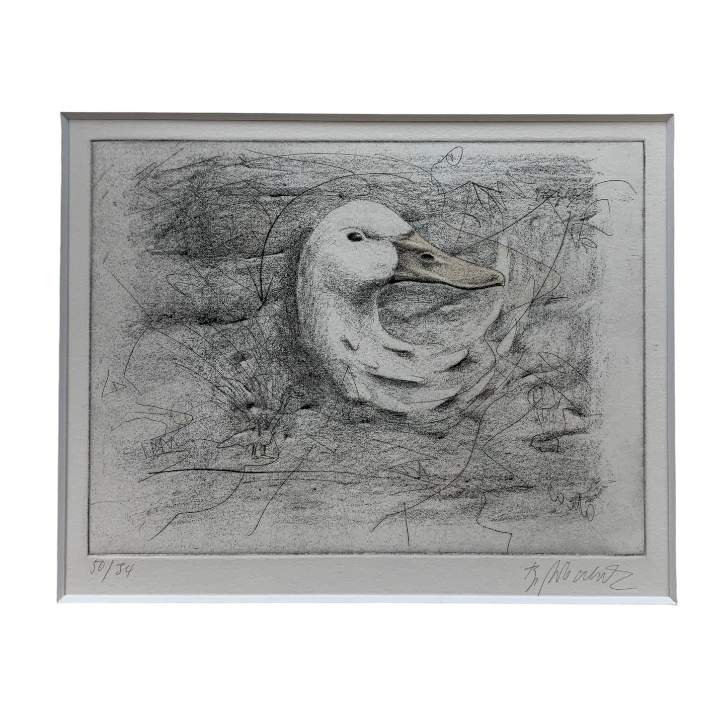 Unknown Artist - Radierung Gans - mit Rahmen
