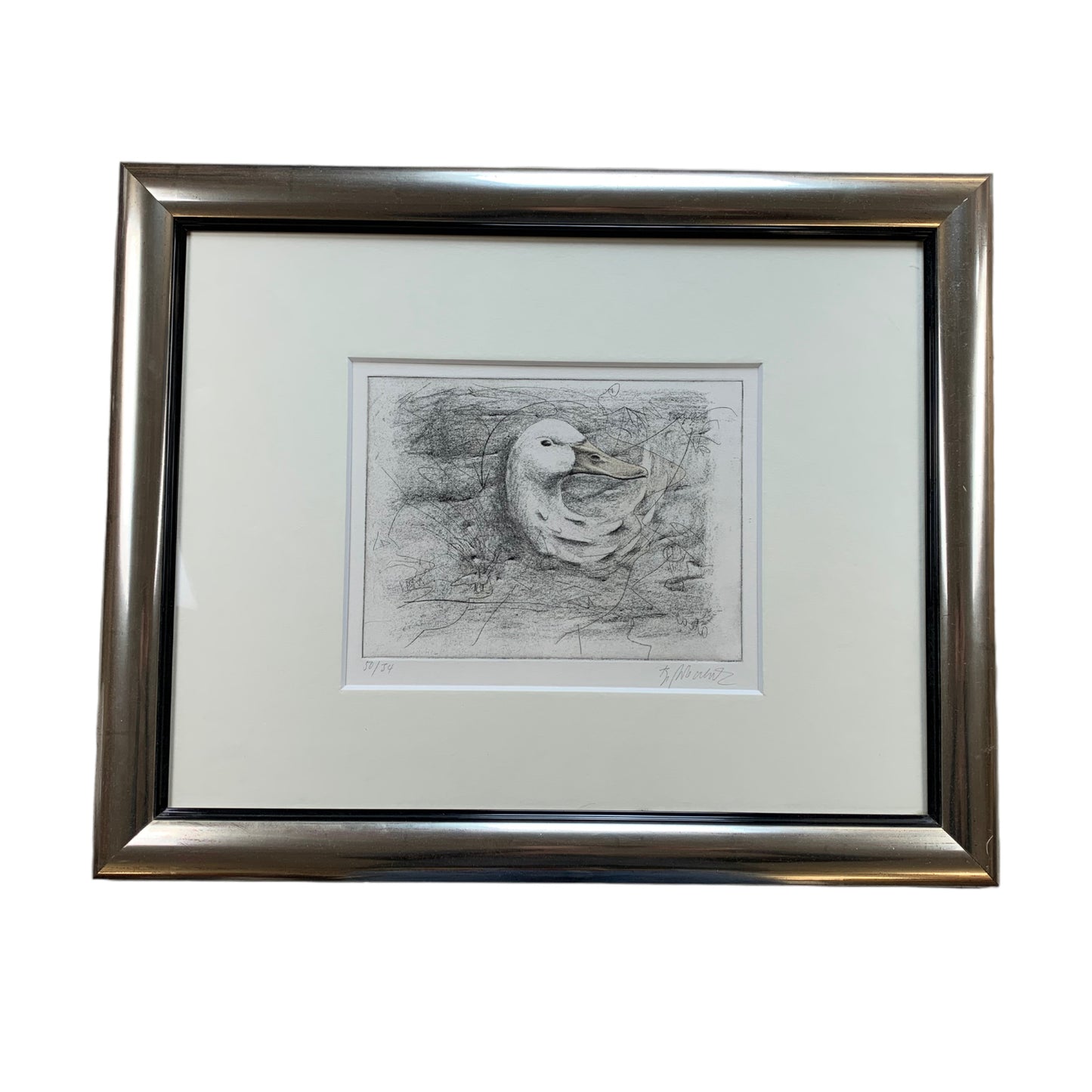 Unknown Artist - Radierung Gans - mit Rahmen