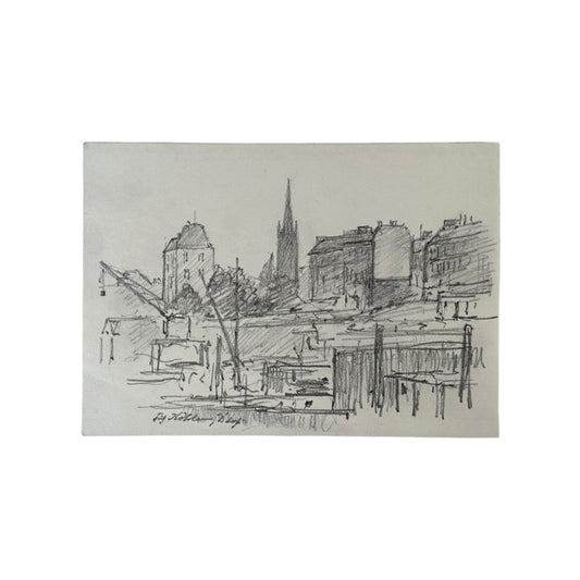 Fritz Köhler - Düsseldorf - Bleistift Zeichnung